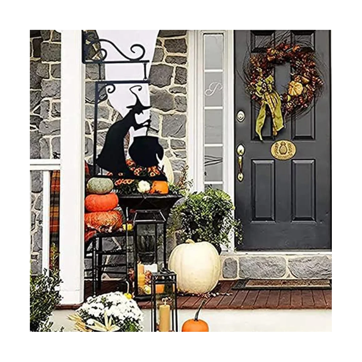 Настенный декор в стиле Хэллоуин с силуэтом ведьмы металлический колдель