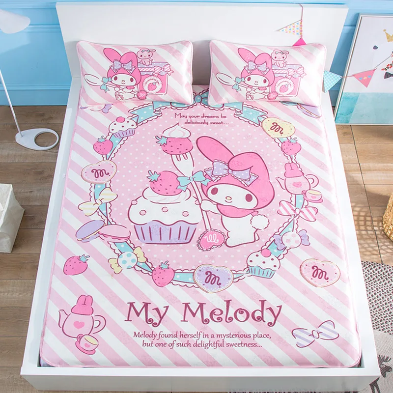 

Милый мультяшный одинарный латексный коврик Sanrio, набор из трех предметов, милый жаккардовый складной латексный коврик Mymelody 1,2 для детей, подарок для девочки