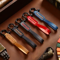 leather keychain accessories for car keys men smart holder fob bmw keyring gift box long rope 5 colors fashion retro christm