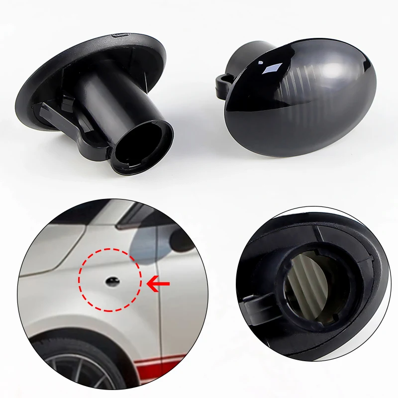 Фото 2 шт. для Fiat 500 для Maserati для Ford KA II 09-16 Lancia Lybra Ypsilon Alfa 4C, крышка бокового габаритного фонаря, корпус без лампочек №3