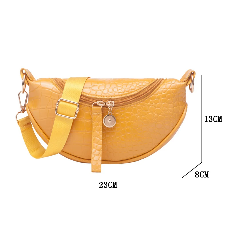 PU Leather Trend Women's Bag 2023 New Fashion Chest Bag Crocodile Pattern Zipper Women's Shoulder Messenger Bag Luxury Handbags