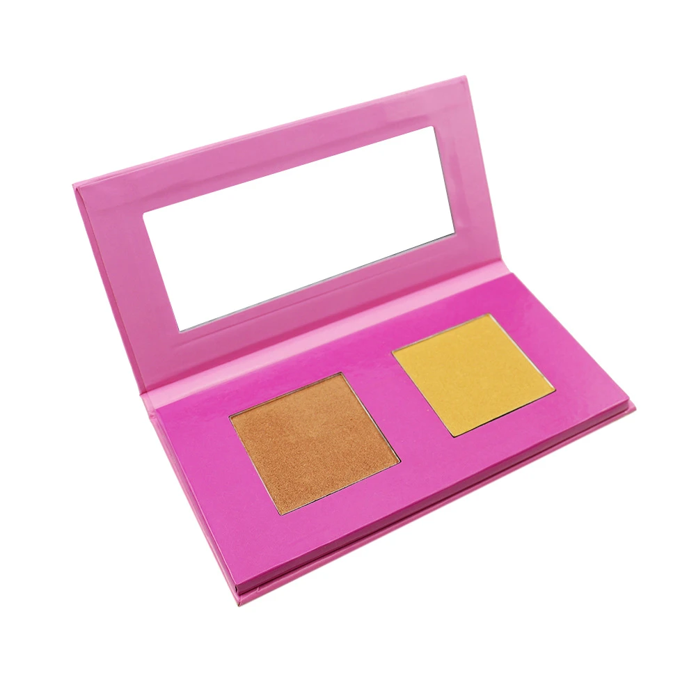 

Private Label 2 Colors Highlighter Palette Long Lasting Easy To Wear Waterproof Eyeshadow Powder Makeup Custom Bulk