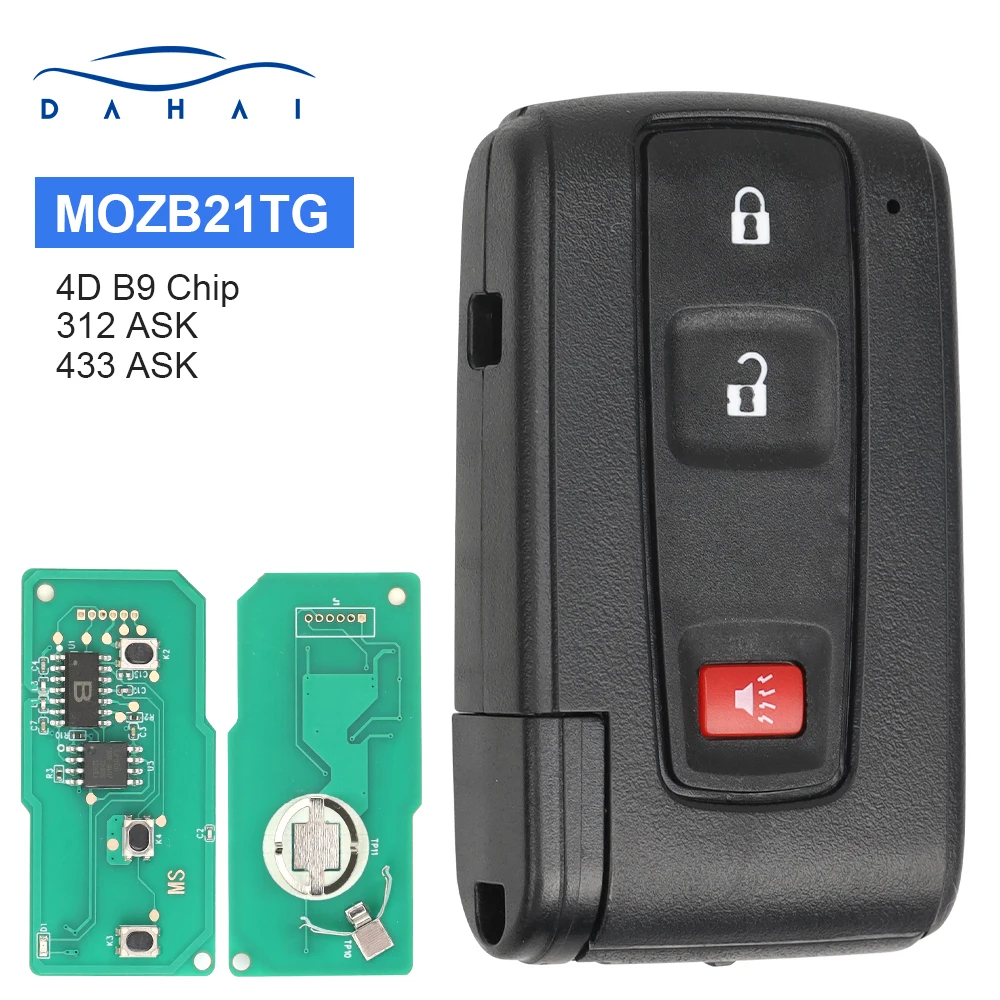

Автомобильный ключ дистанционного управления dahai для Toyota Prius 2004-2009 MOZB21TG B9Chip 312/433 МГц ASK полуинтеллектуальная карта