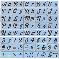 40pcs letter stencils symbol numbers craft alphabet reusable painting templates for painting on rock wood wall fabric notebook