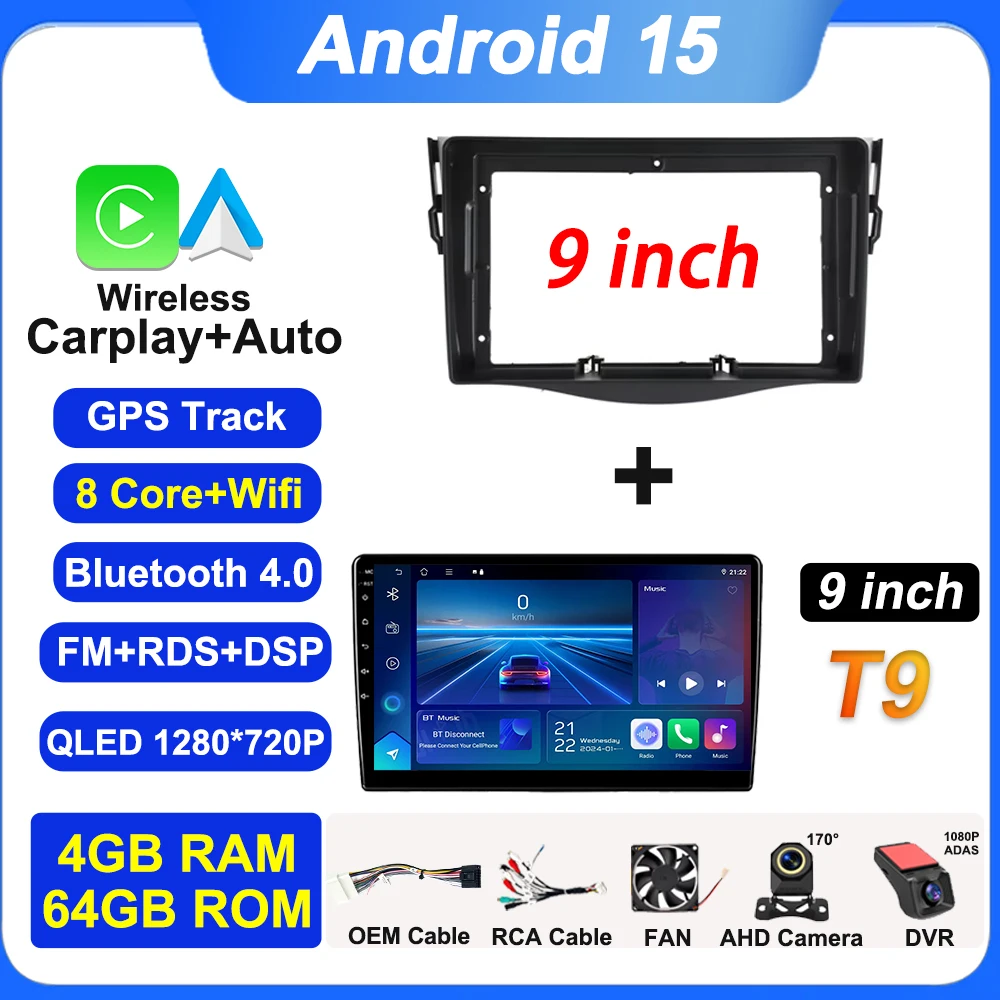 

Автомагнитола Android 15, авторадио, автомобильное радио для Toyota RAV4 XA30 2005-2016, мультимедийный видеоплеер, GPS-навигация, WIFI Carplay, 2Din, головное устройство