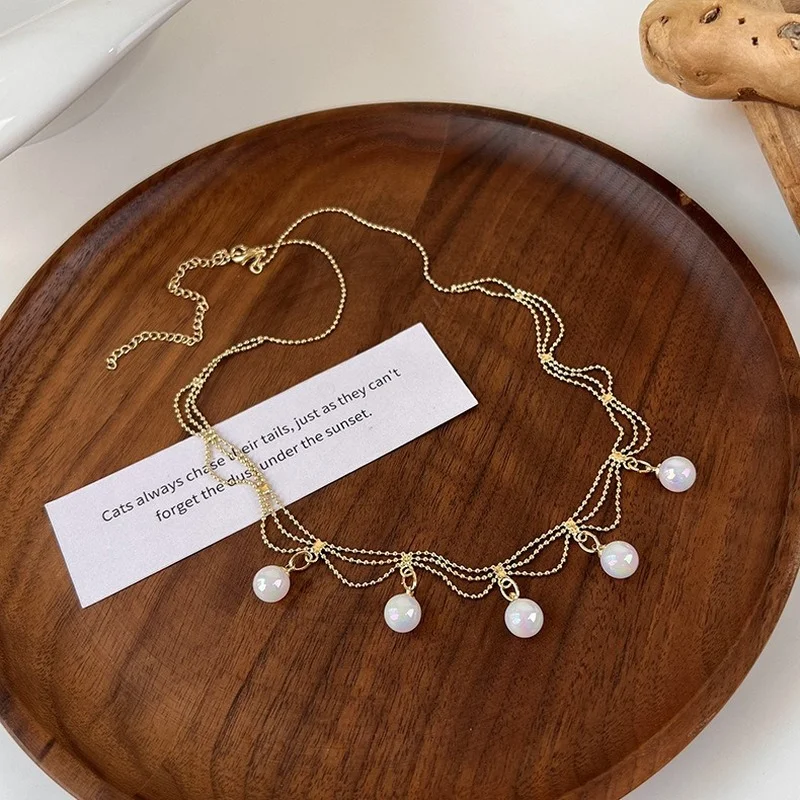 2022 искусственная жемчужная кисточка цветок элегантная сказочная цепочка на