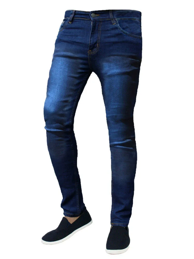Hot Sale Fashion Street Style Skinny Jeans Men Classic  wash Solid Denim Trouser Mens Casual Slim fit pencil denim Pants