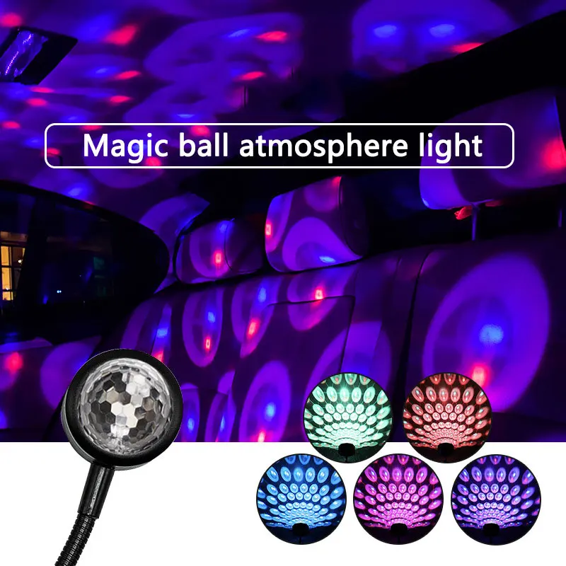 

Voice Controlled Projection Lamp Car Interior Modification USB Atmosphere Light DJ Lamp Car LED Colorful Lamp Auto Decoration