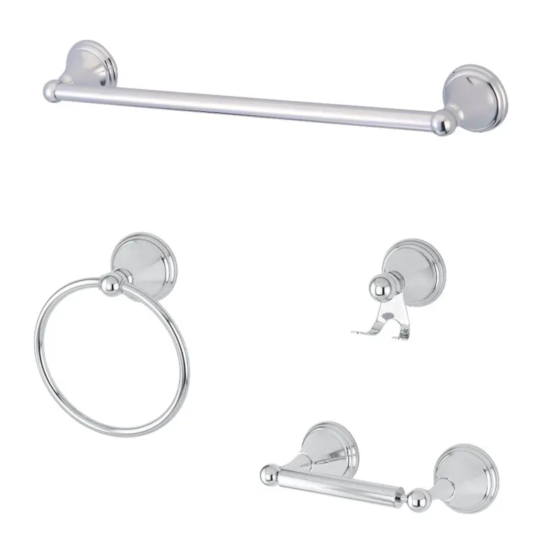 

4-Piece Bathroom Accessories Set, Polished Chrome