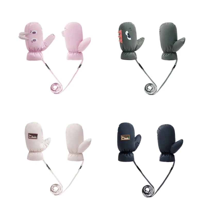 Лыжные перчатки унисекс утепленные и ветрозащитные детские варежки для