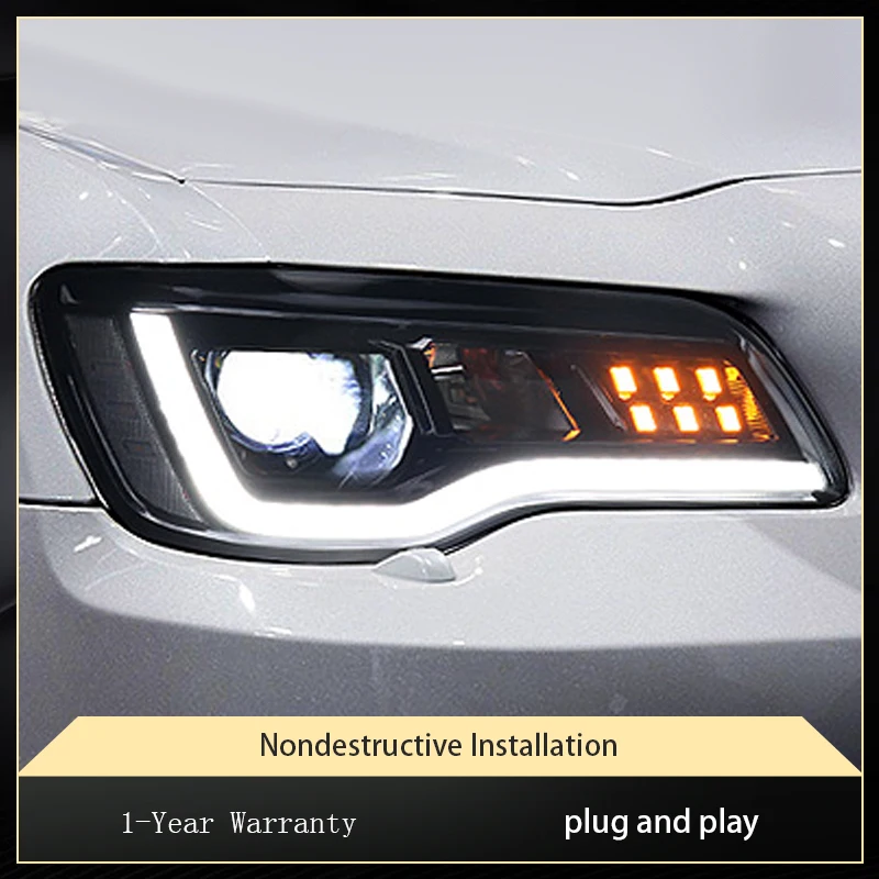 2 шт. авто фары для Chrysler 300C 2011-2017 передняя лампа модифицированная DRL фара