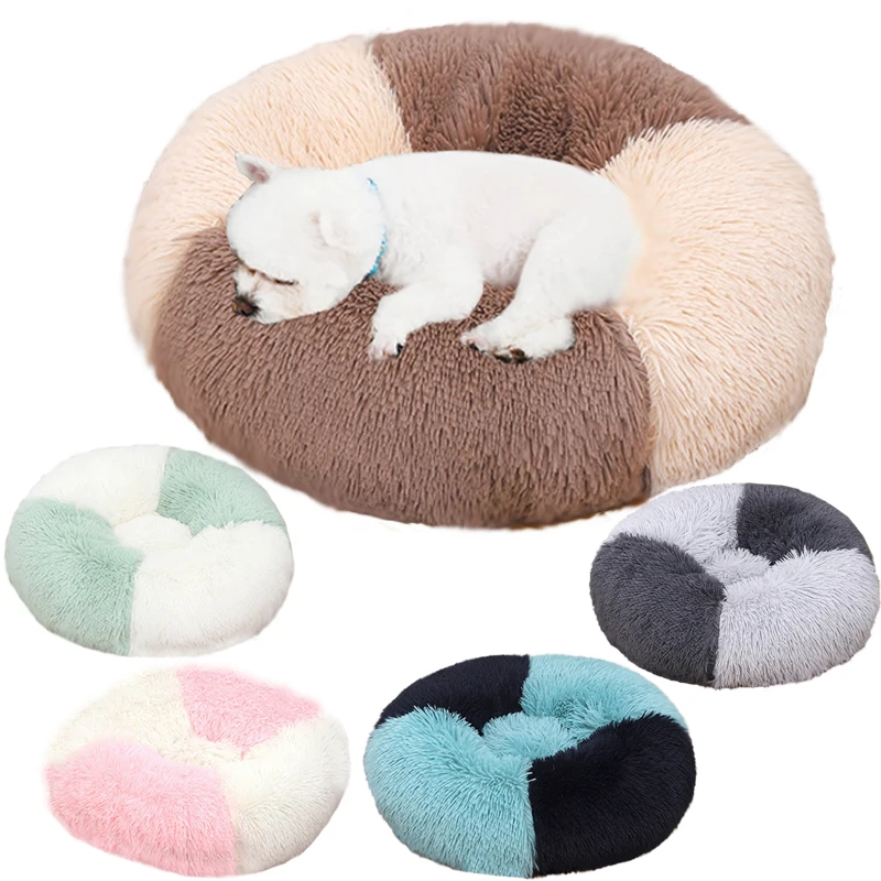 Двухцветная сращивающаяся супермягкая кровать для собак плюшевый коврик кошек