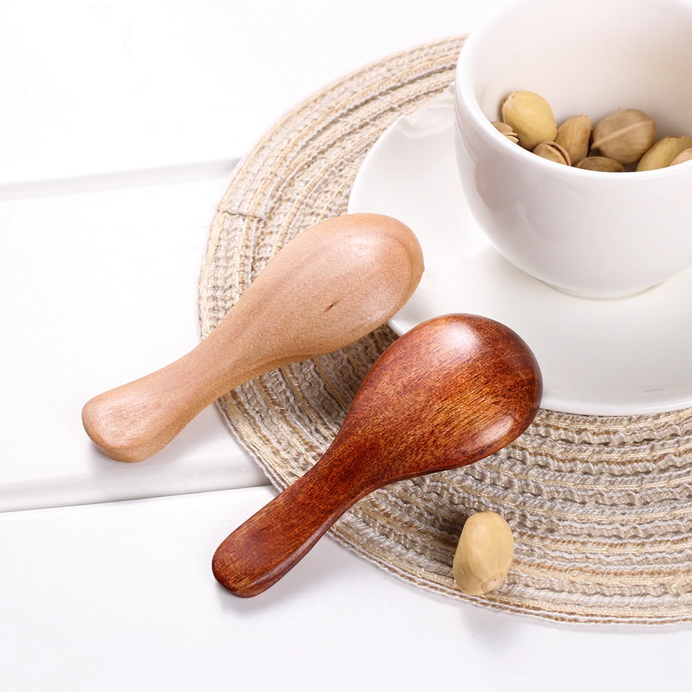 

4Pcs Mini Wooden Spoon Mini Kitchen Spice Condiment Spoon Coffee Tea Sugar Salt Wood Spoons