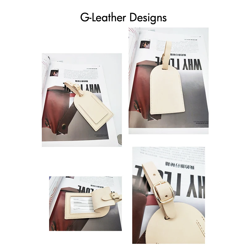 Personalized Name Genuine Cow Leather Luggage Tag Suitcase Identifier Label Baggage Boarding Tag ID Address Holder Travel Tag