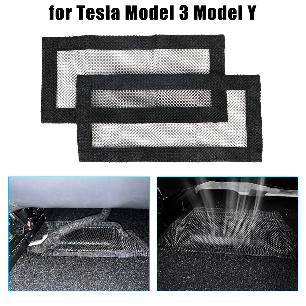 

1 Pair Universal Car Air Outlet Vent Mesh Cover Conditioner For Tesla Model 3 Model Y Anti-Blocking Under Seat