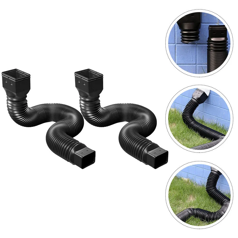 

Nozzle Flexible Gutter Downspout Extender Tubing Rainwater Drainage Extension Kit Pipe Diverter Hose Black