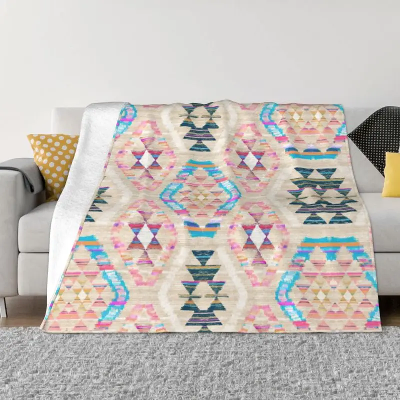 

Ультрамягкое флисовое Тканое текстурированное покрывало Pastel Kilim, Фланелевое турецкое геометрическое этническое художественное одеяло s, п...