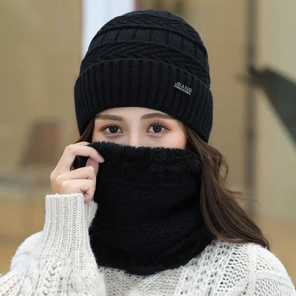 

2Pcs/Set Hat Neckerchief Trendy Breathable All-Match for Ride Neck Warmer Cap Beanie Hat Scarf