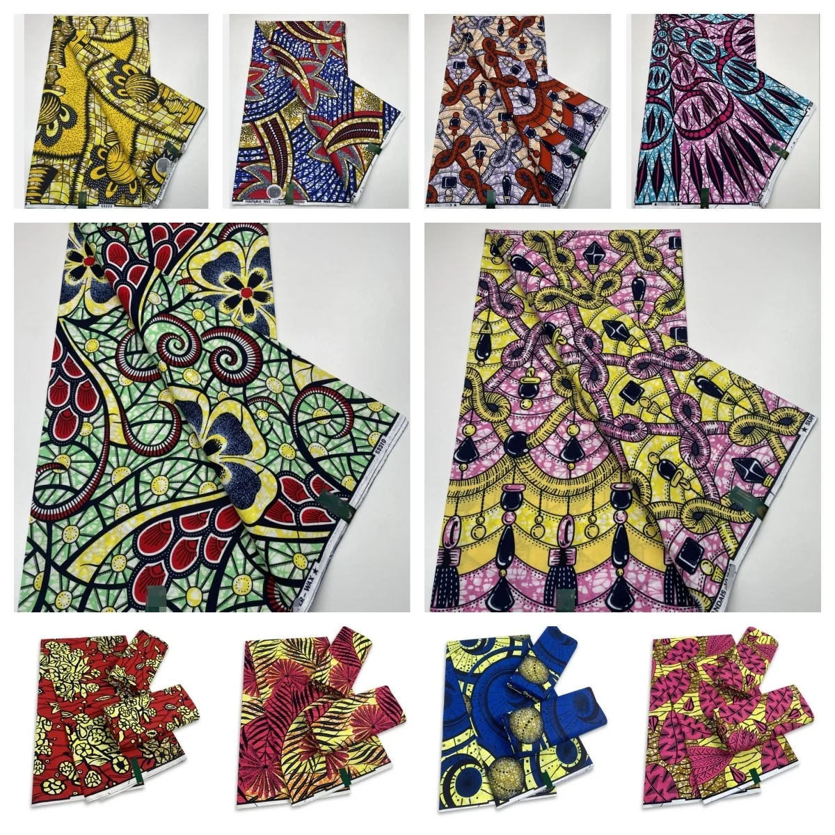 

2023 High Quality African Wax Fabric Guaranteed Veritable Real Ankara Wax Fabric 100% Cotton Soft Gana Printed Wax Fabrics 6yard