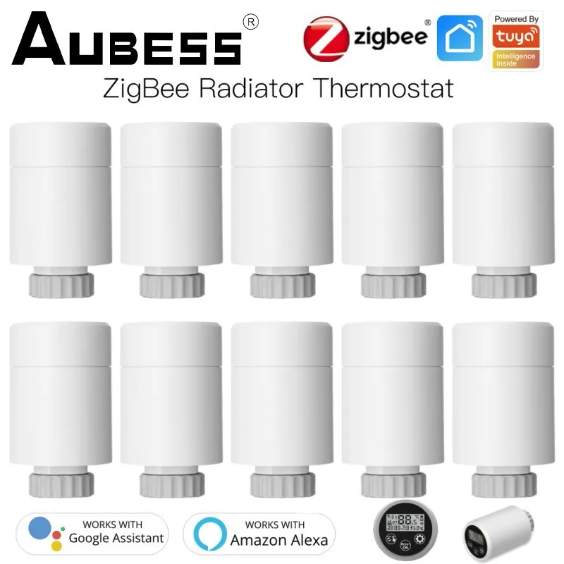 

ZigBee Thermostat Tuya Radiator Actuator Valve Smart Programmable TRV Temperature Works With Google Home Alexa Voice Control