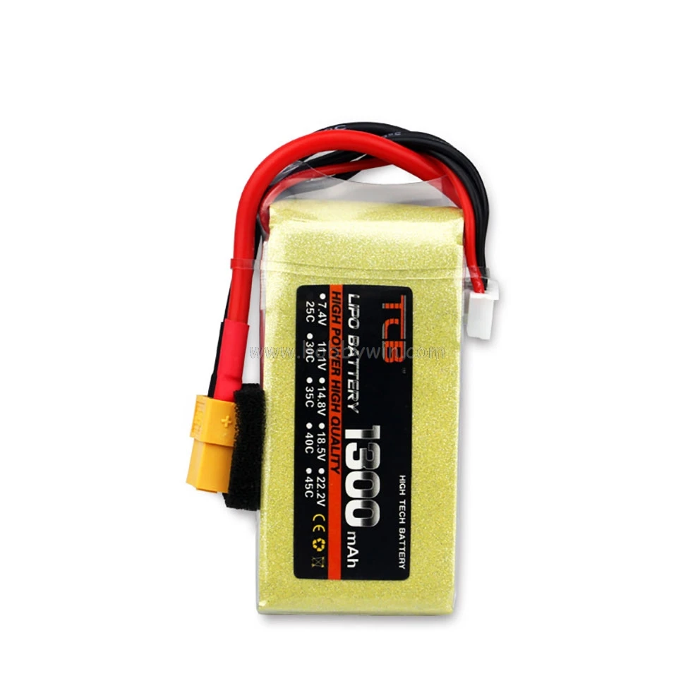 

1300mAh 3S 11.1V 25C 35C 45C LiPO Battery optional XT60 T-plug RC model Lipolymer power pack