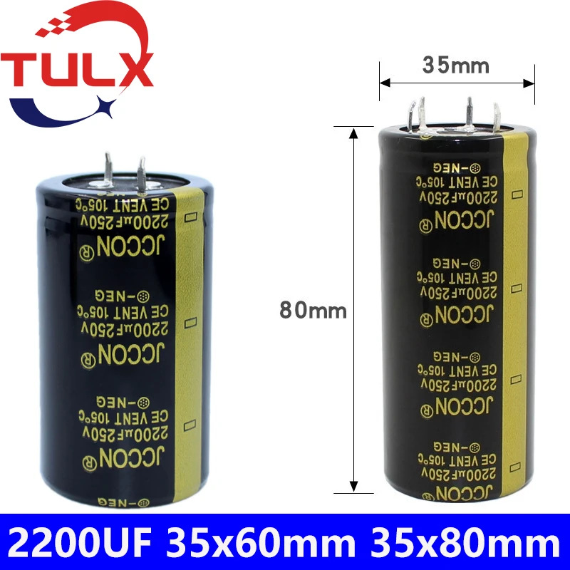 

2Pcs 2200UF Capacitor 2200UF250V 35x60mm Super Capacitor 250V2200UF 35x80mm 4Pin Electrolyte Capacitor 250V Oxygen Capacitor