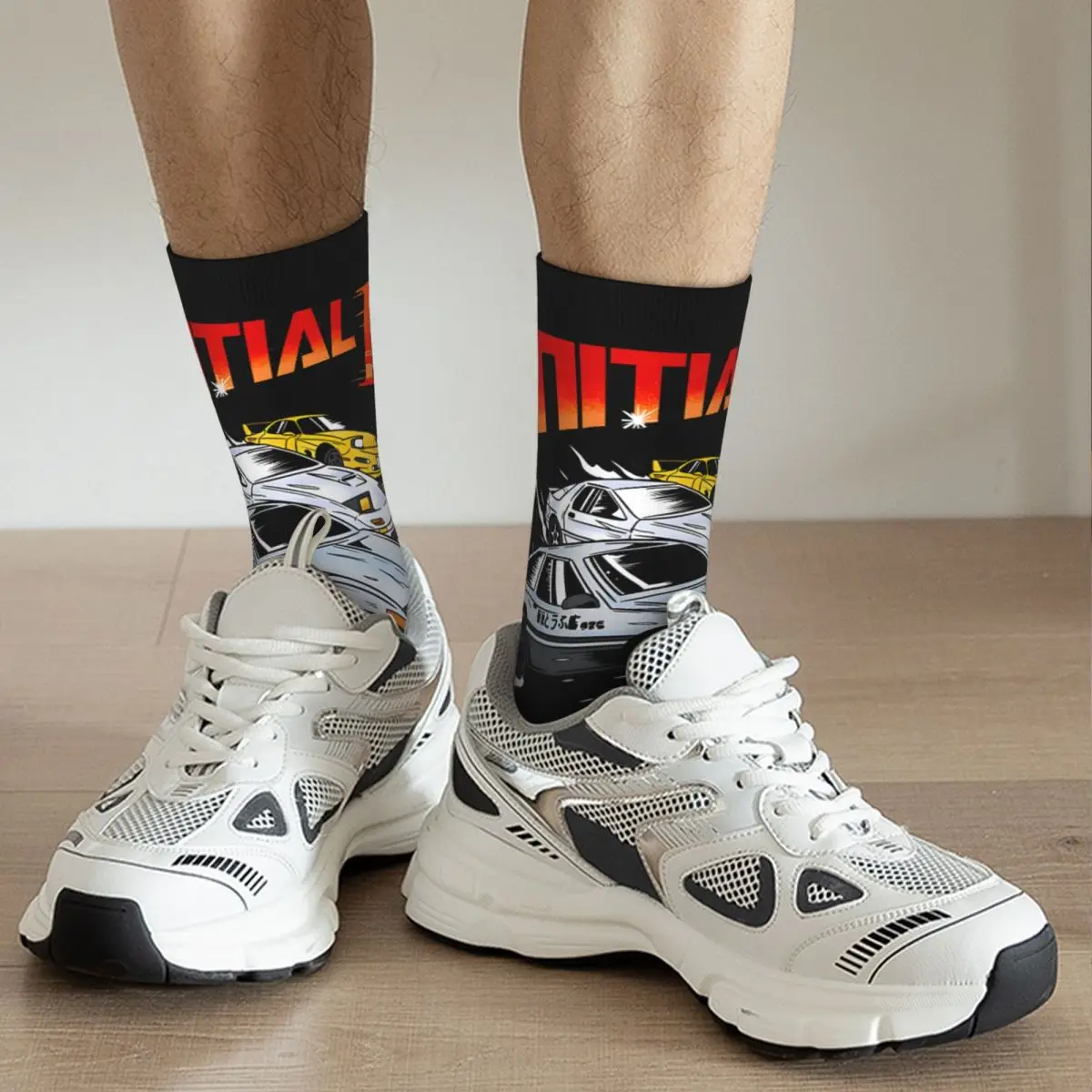 Носки компрессионные мужские в стиле хип-хоп винтажные инициал D бесшовные