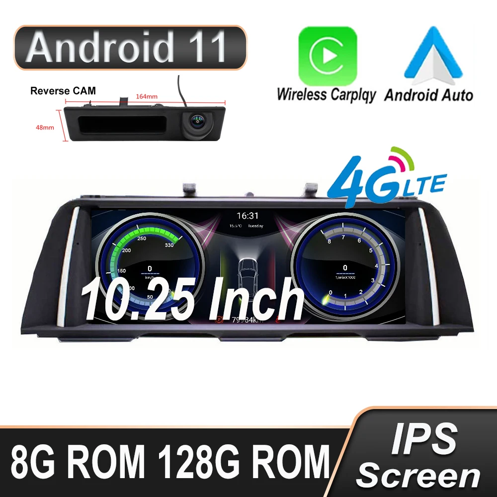 

For BMW 5 Series F10 F11 520i 525i 528i 2011 - 2017 CIC NBT System 10.25 Inch Android 11.0 Car Video GPS Navigation Player Radio