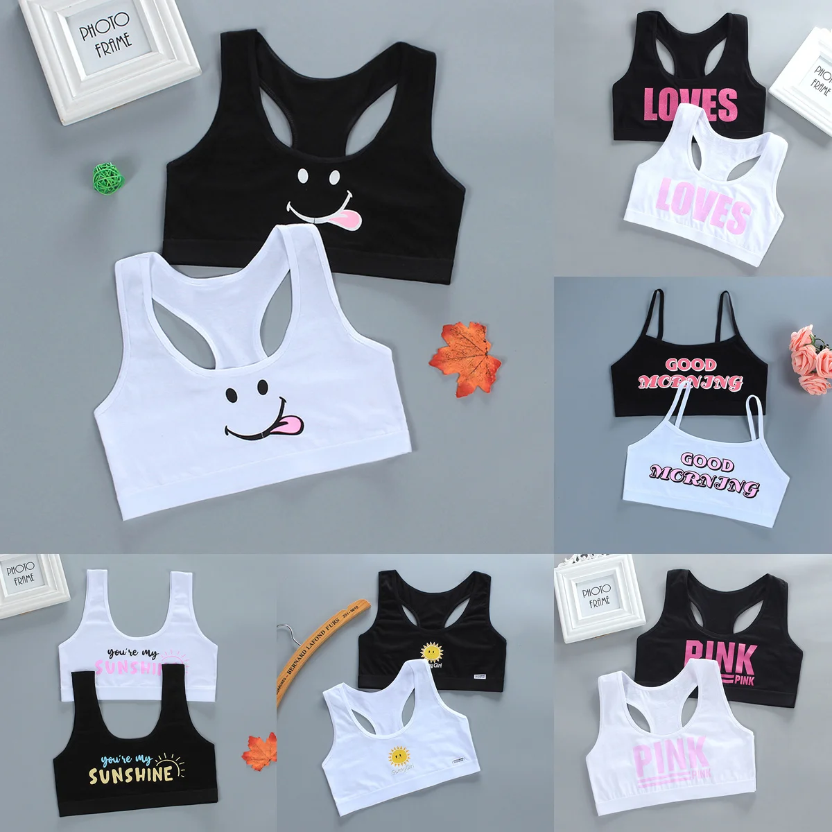 

2pc Girls Training Bras Kids Soft Underwear Girls Accessories Breathable Children Bras for Teen Girl 8-16years old birthday gift