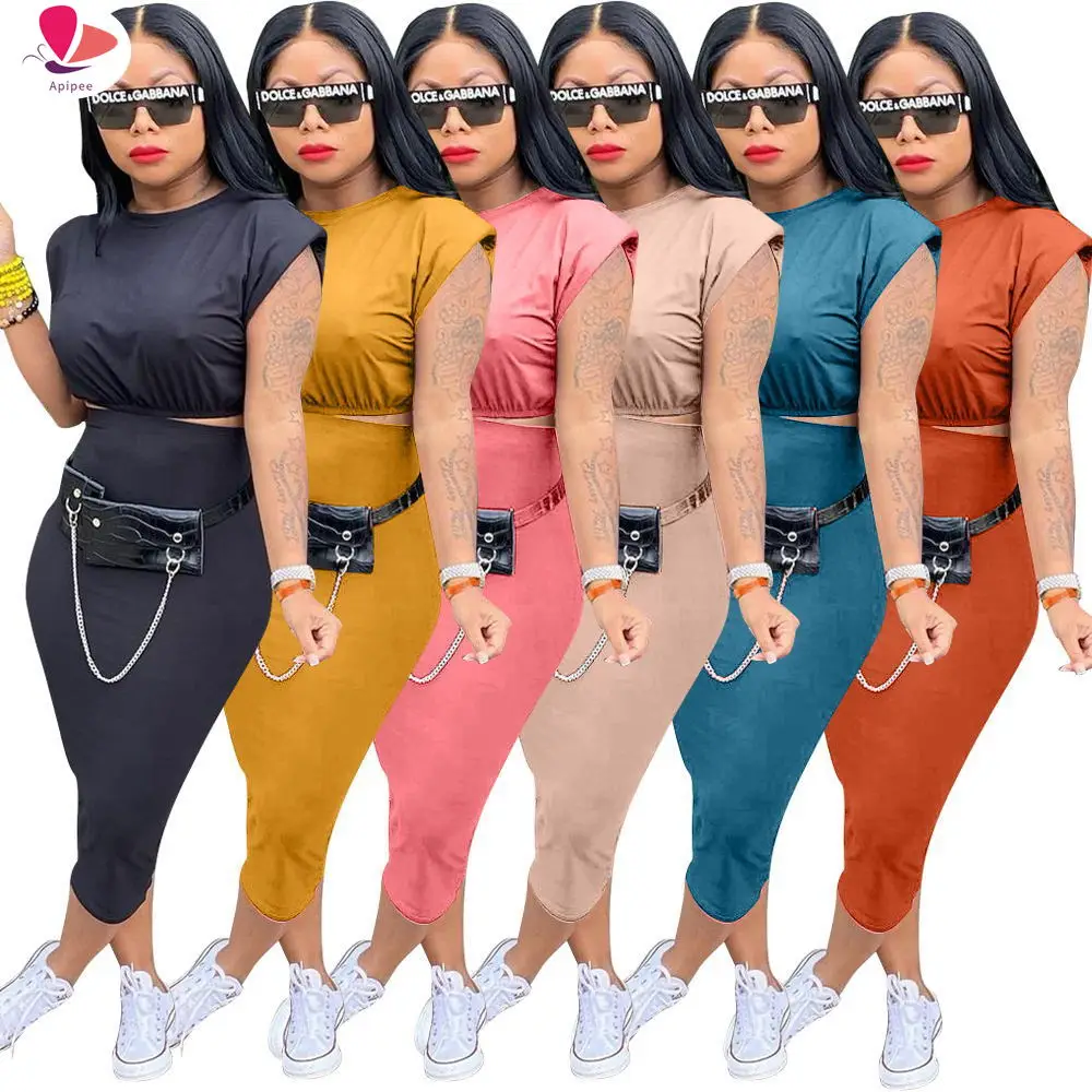 Женские юбки комплект из двух предметов модные уличные укороченные топы и