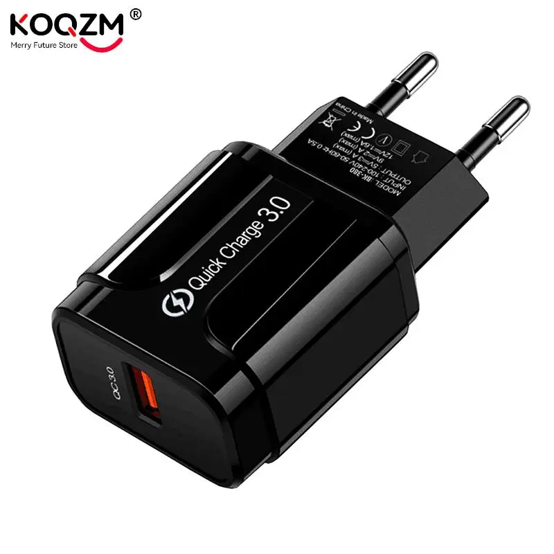 

Быстрое зарядное устройство 18 Вт, 3 А, QC 3,0, зарядное устройство USB, быстрая зарядка 3,0, зарядное устройство для телефона iPhone, Huawei, Samsung, Xiaomi, вилк...