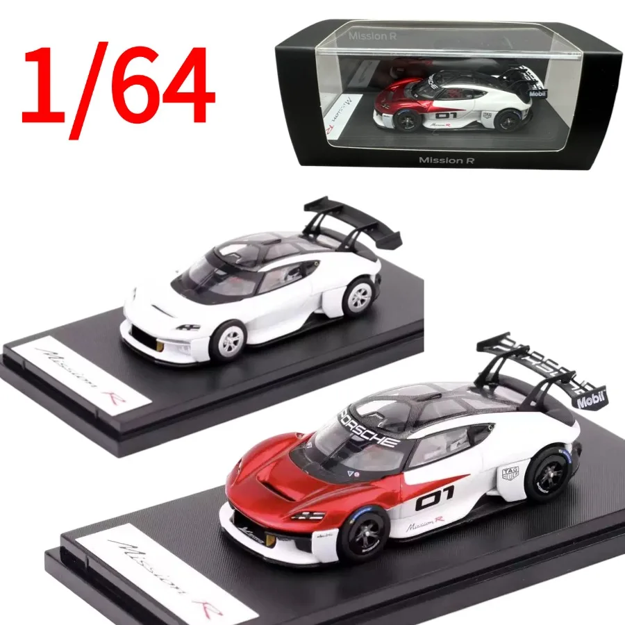 Фото Коллекционная модель автомобиля Karium Diecast Porsche Mission R Concept в масштабе 1/64, литая под давлением, из сплава, игрушка №1