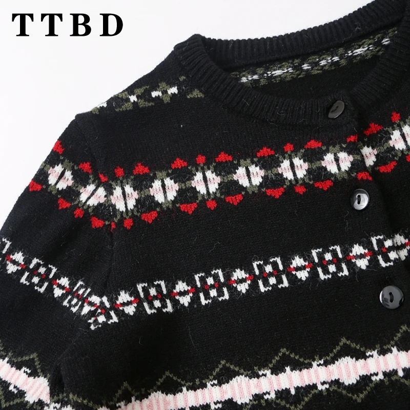 TTBD 2024 осеннее новое женское модное однобортное вязаное пальто куртка