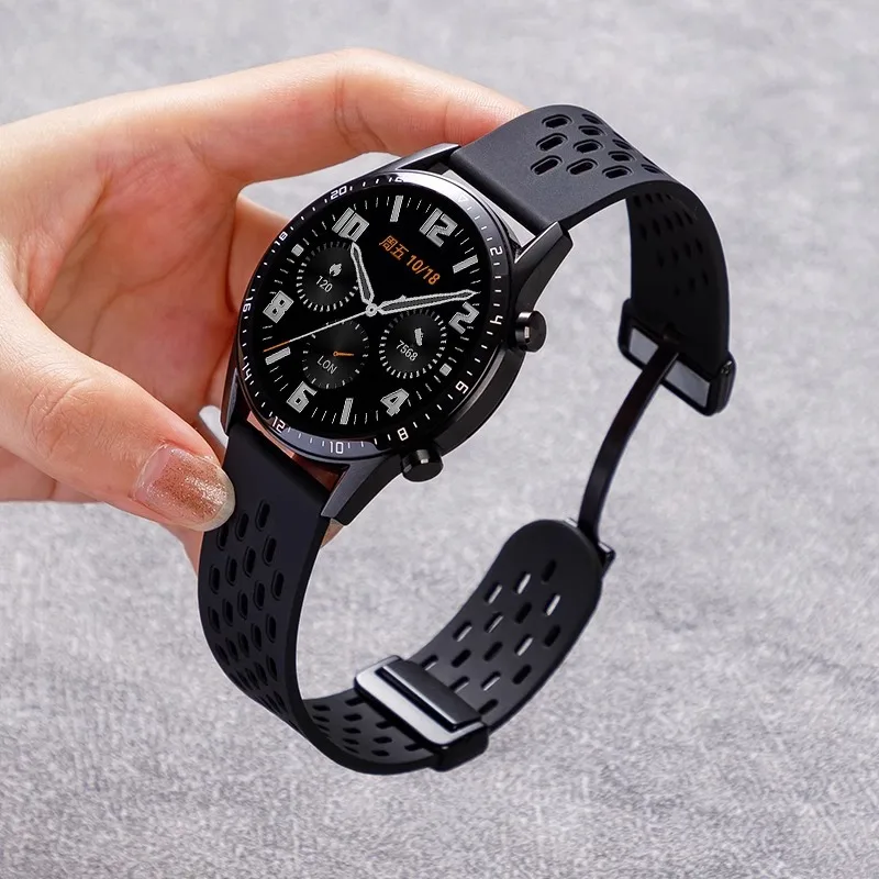 Фото 2 упаковки, ремешок для часов 20 мм 22 мм для Amazfit gts/4/3/2/gts2/4 Mini/Gtr4/3/2/2e/47 мм, силиконовый браслет, ремешок для часов с магнитной петлей Correa №2