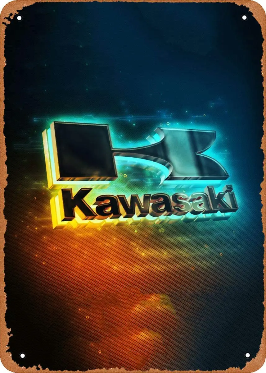 Fanzi винтажный вид металлическая вывеска мотоцикл неоновый логотип Kawasaki 8 &quotX12&quot
