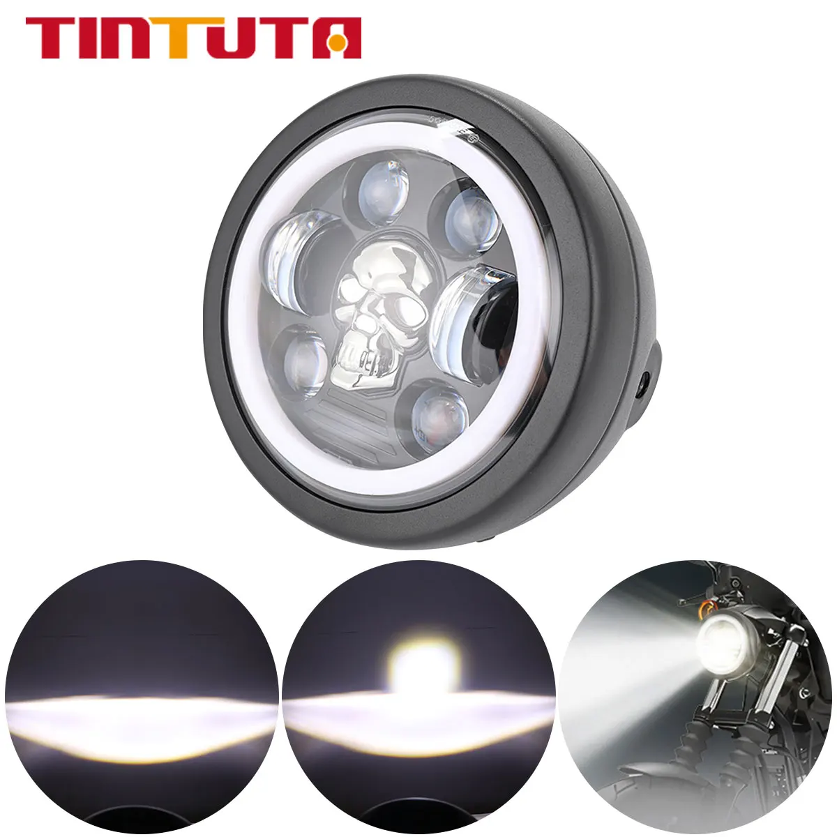 5 75 дюйма фонарь головного света проектор гало кольцо мотоцикла 3/4 дальний