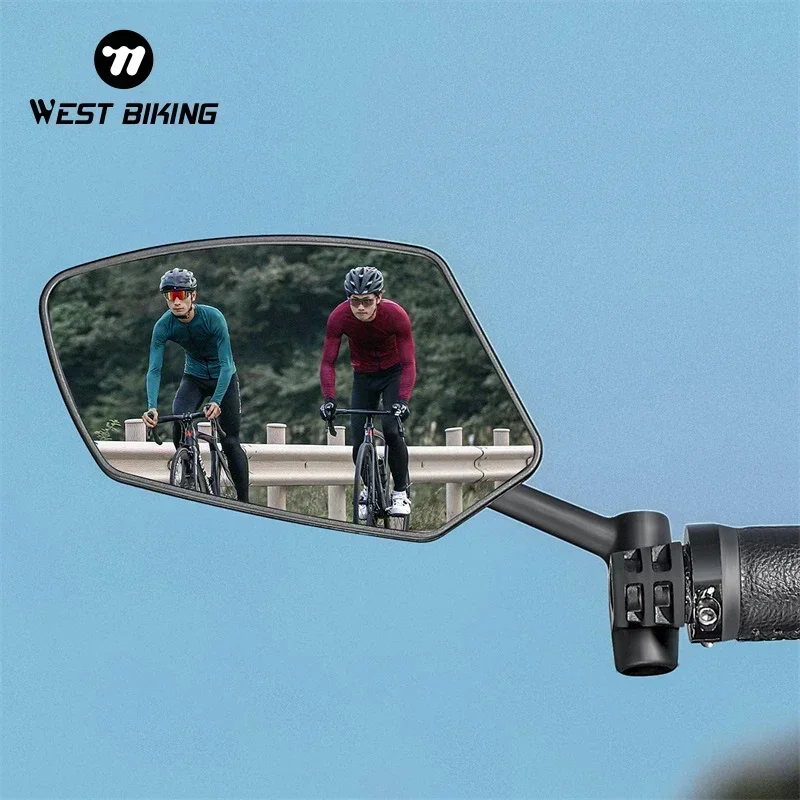 Велосипедное зеркало WEST BIKING антибликовое на руле заднего вида 360 широкоугольное