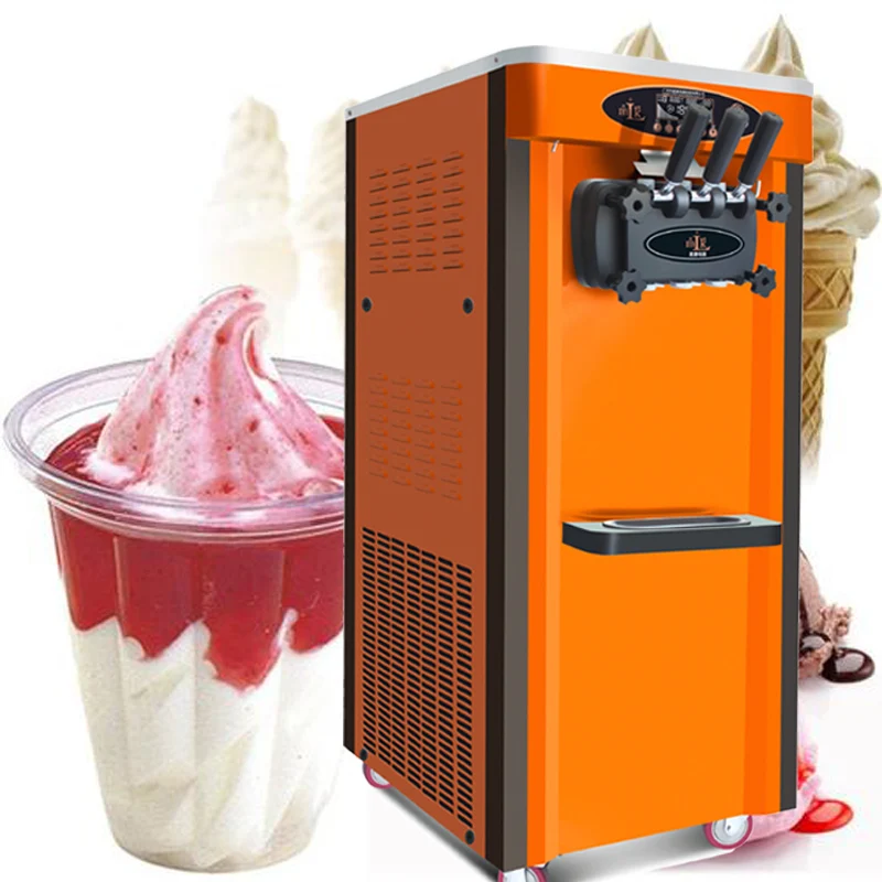 

Commercial Ice Cream Machine With Three Flavors, Stainless Steel Yogurt Machine With Ce Certification