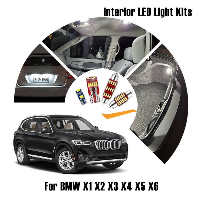 

Canbus Interior Lights LED Lamp For BMW X1 E84 F48 X2 F39 X3 E83 F25 X4 F26 X5 E53 E70 F15 F85 X6 E71 E72 Auto Dome Map Bulb