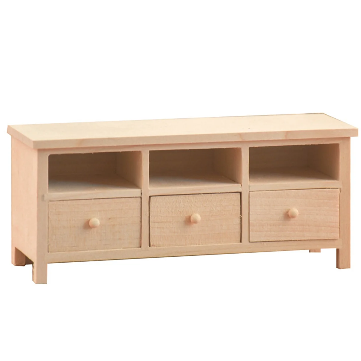 

1/12 Miniature Mini Simulated Wooden Cabinet Lockers TV Cabinet with Drawer Furniture Model Toy Accessories