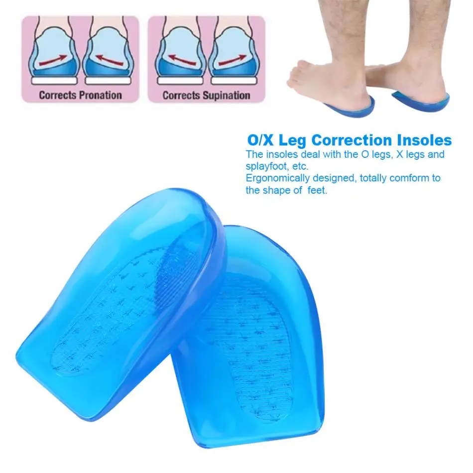 

Silicone Gel O/X Leg Correction Insoles Foot Orthotic Arch Support Shoes Insert Pads Heel Cup Posture Corrector Knee Joint