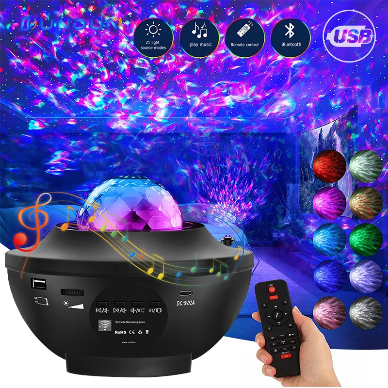 

Starry Projector Galaxy Night Light with Ocean Wave Music Speaker Nebula Cloud Ceiling Lamp for Decoration Birthday Gifts Party