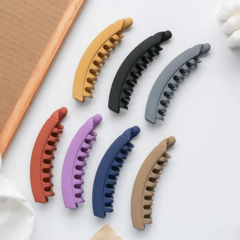 

Solid Color Frosted Banana Clip Fashion Ponytail Holder Hair Clips Hairpins Barrettes Women's Hair Accessories