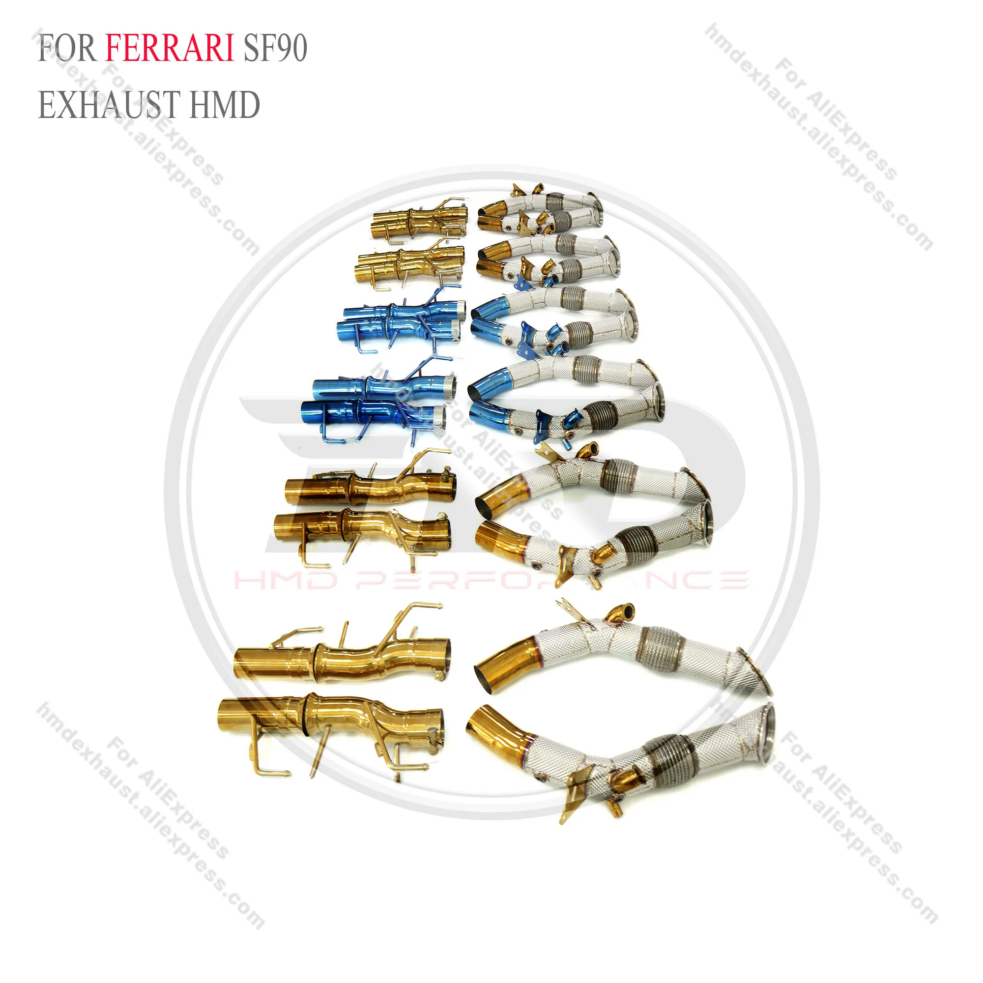 Выхлопная система HMD из нержавеющей стали Performance Catback Полный выхлоп для Ferrari SF90 2019+