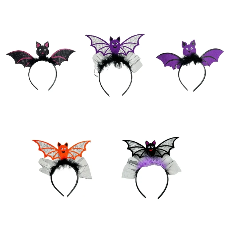 

50JB Cartoon Bat Wing Designd Hair Hoop Live Broadcast Halloween Party Headwear