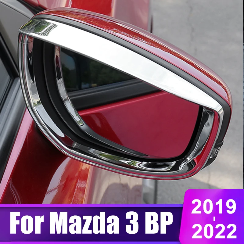 

For Mazda 3 BP Alexa 2019 2020 2021 2022 Car Rear View Mirror Sticker Rain Eyebrow Cover Sunshade Rain Shield Accessories