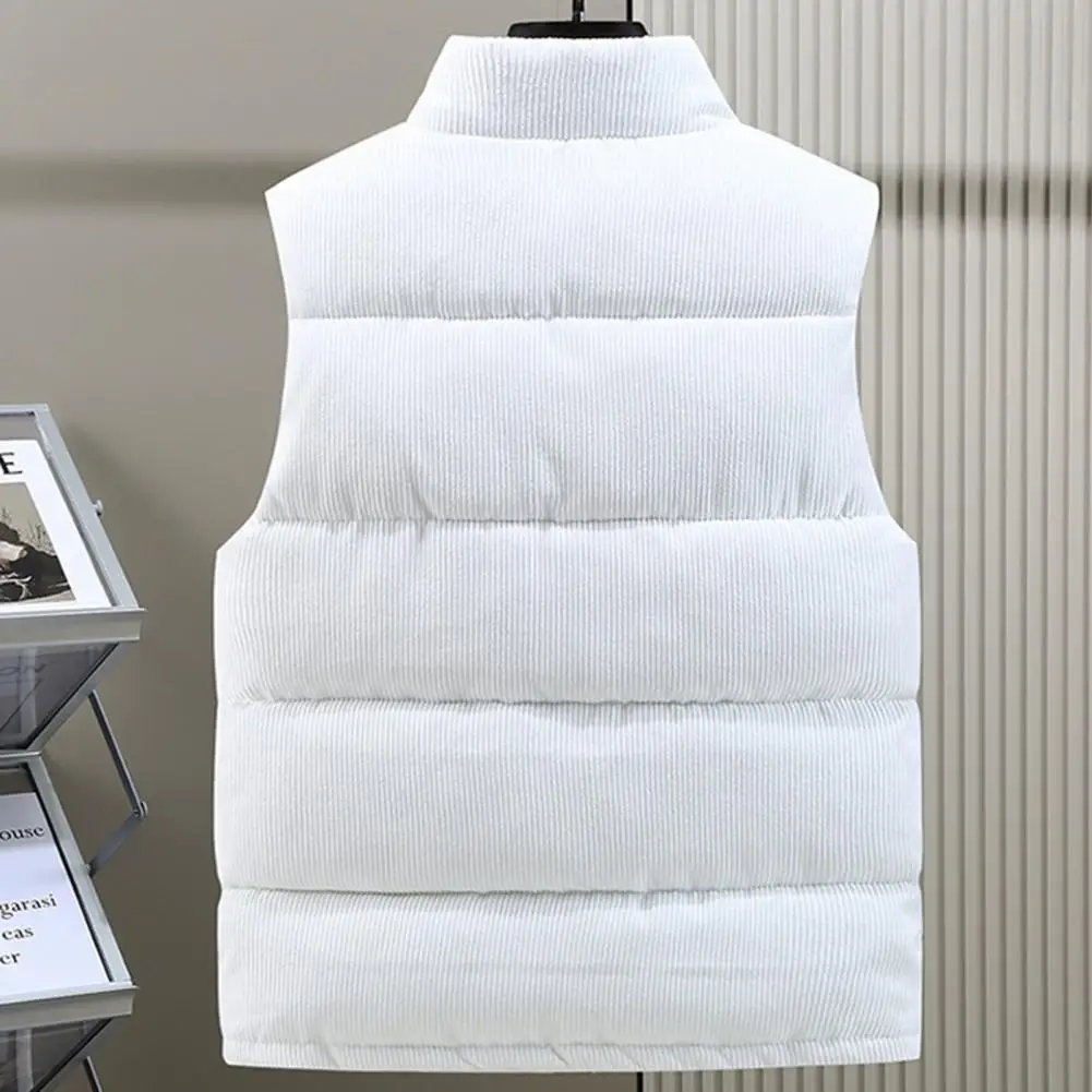 Сплошной цвет теплый жилет стильный мужской вельветовый пальто с