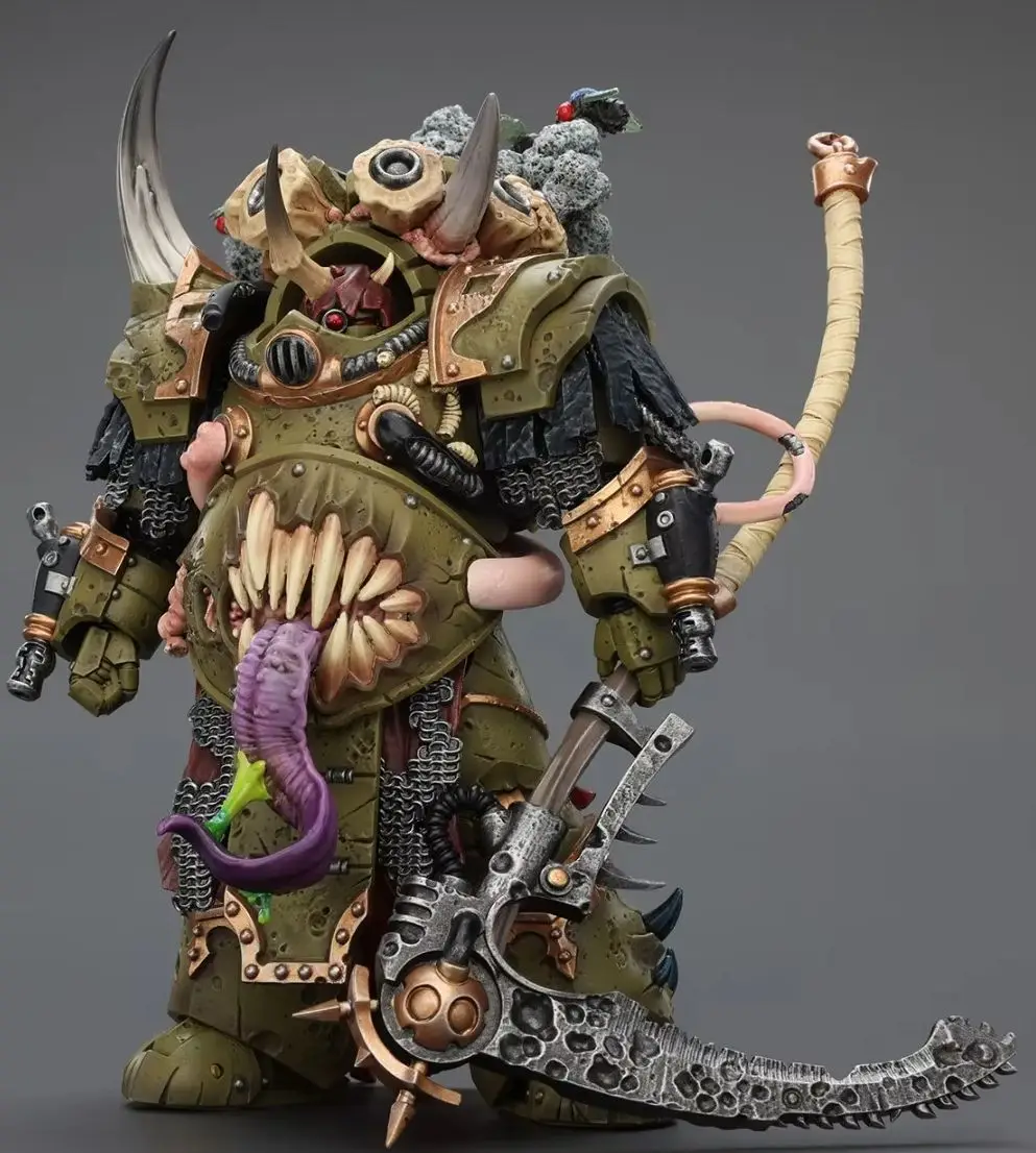 Фото В наличии: JOYTOY WARHAMMER 40K Death Guard Deathshroud Terminator Champion, фигурки в масштабе 1/18, модель, игрушка, подарок, коллекция. №3