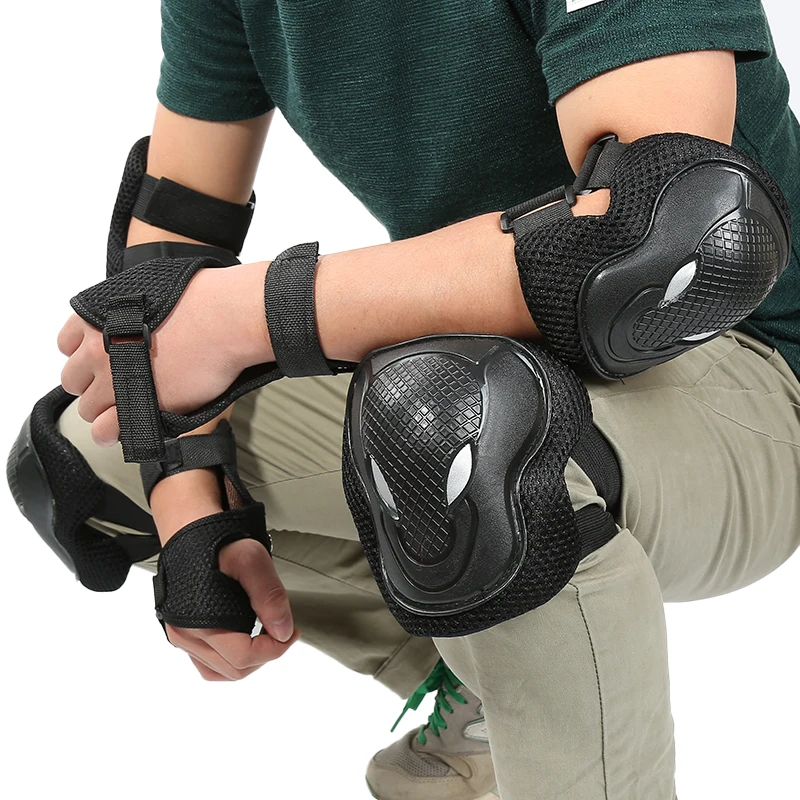 

Skateboard Protective Gear Six-piece Suit Skating Helmet Knee Pads Elbow Pads Wrist Guards Children Adult Climbing