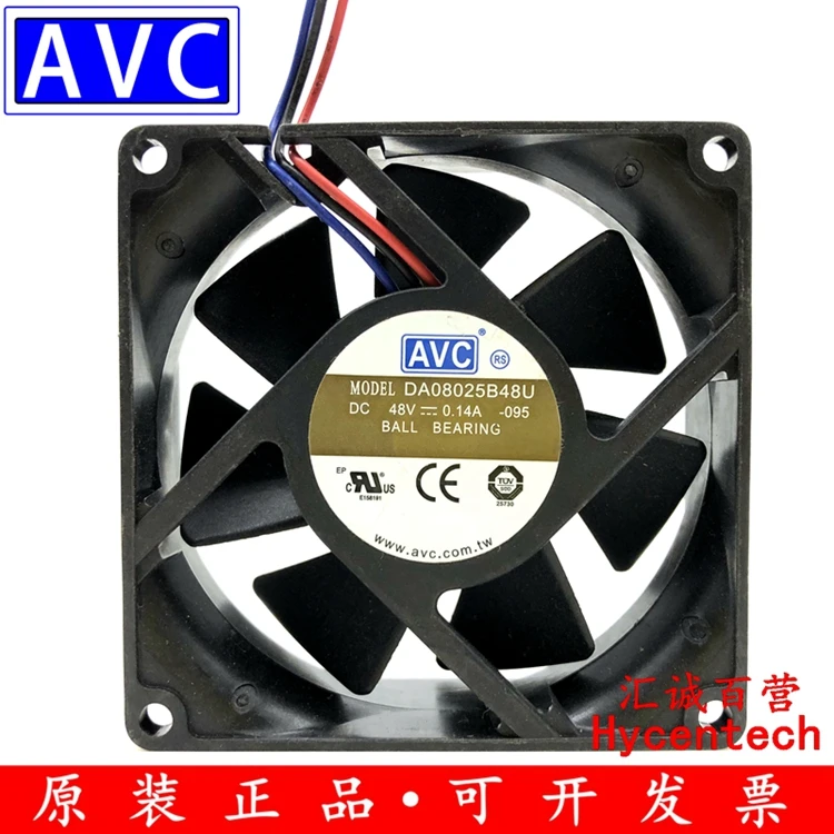 

AVC DA08025B48U 095 DC 48V 0.14A 80x80x25mm 3-Wire Server Cooling Fan